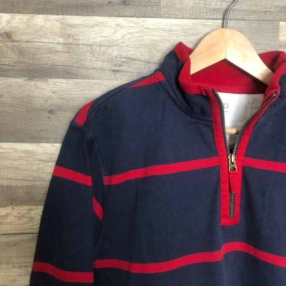 Vintage Izod Navy and Red Striped Rugby Shirt Sweater Small - Picture 3 of 9
